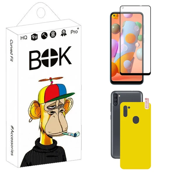 محافظ صفحه نمایش سرامیکی مات بوک مدل Opaque مناسب برای گوشی موبایل سامسونگ Galaxy A11 / M11 به همراه محافظ پشت گوشی