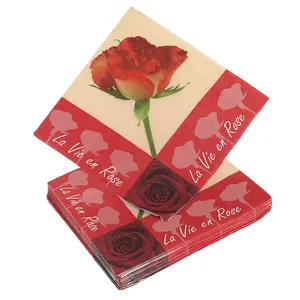 دستمال سفره مدل گل رز بسته 20 عددی