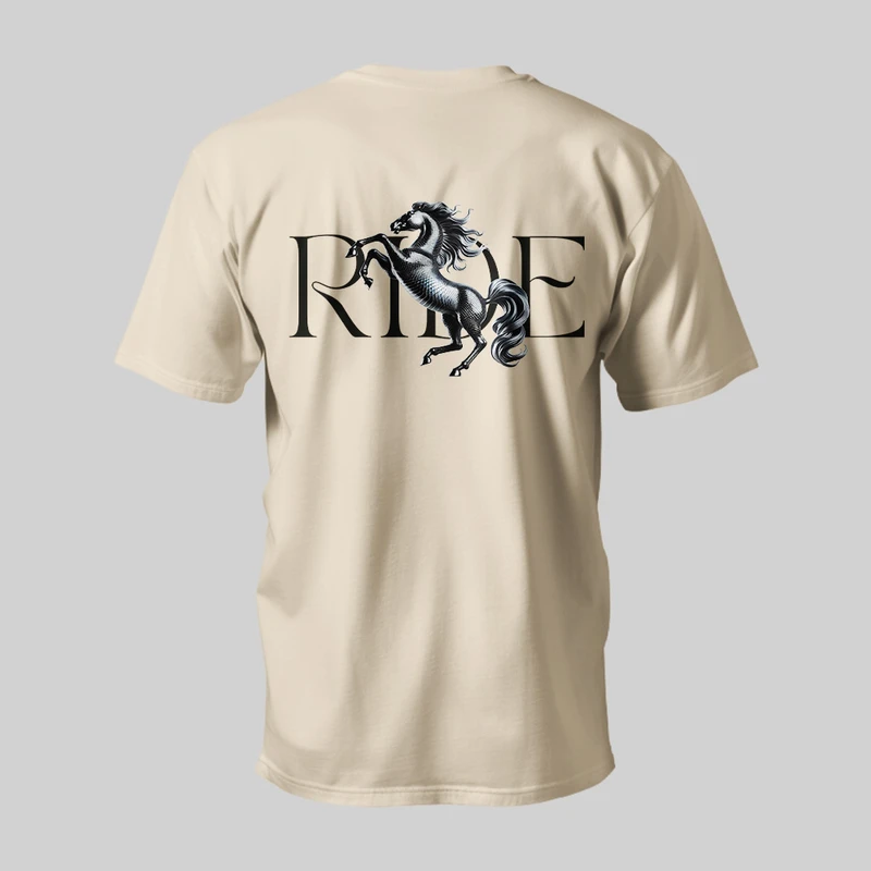 تی شرت آستین کوتاه مردانه مدل فیت طرح HORSE 2