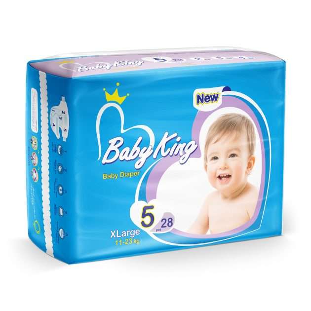 پوشک بچه بیبی کینگ کد 07 سایز 5 بسته 28 عددی پوشک بچه بیبی کینگ کد 07 سایز 5 بسته 28 عددی
