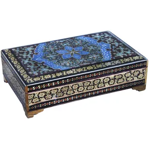 جعبه جواهرات خاتم کاری مدل 1422 طرح تذهیب کد 76376