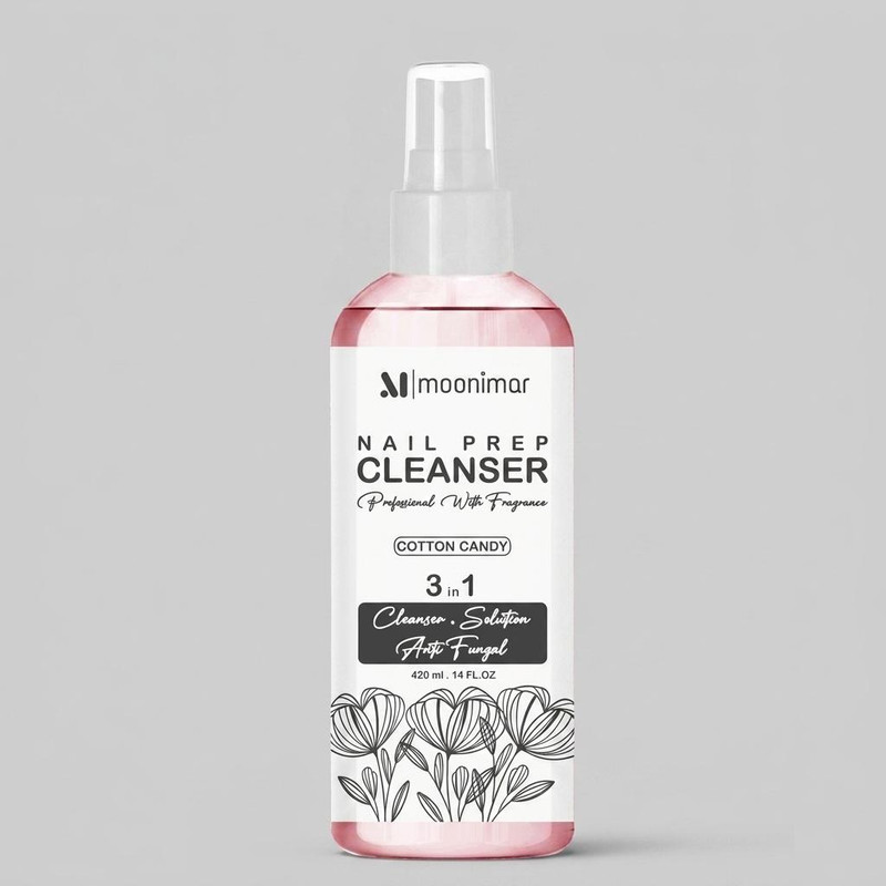  کلینزر کاشت ناخن مونیمار مدل cotton candy حجم 420 میلی لیتر