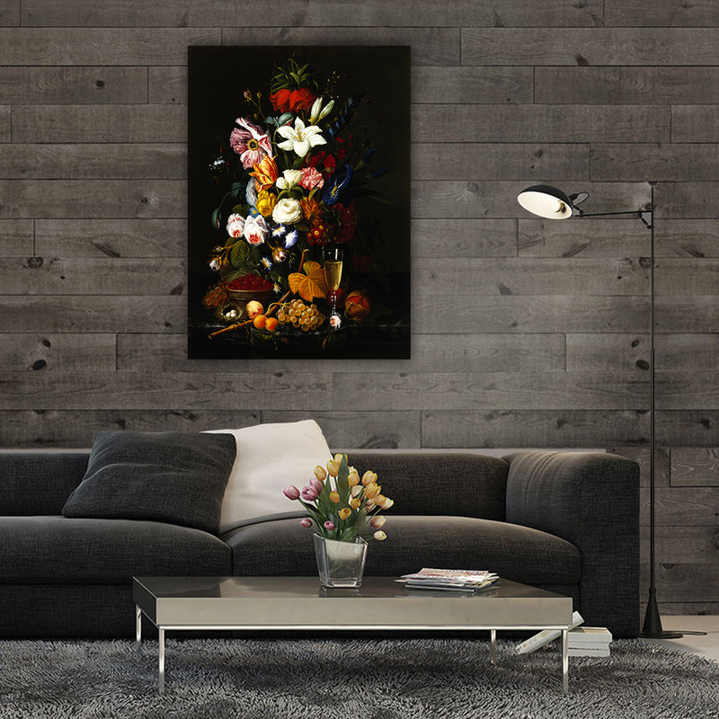 تابلو شاسی طرح گل و گلدان کد PR064