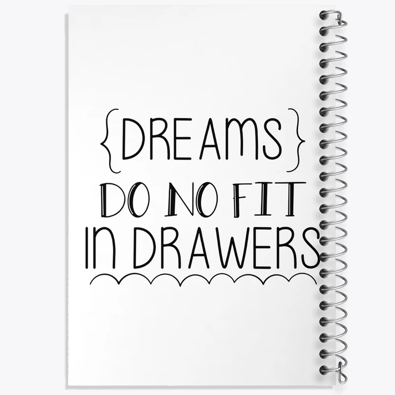 دفتر مشق 50 برگ خندالو طرح Dreams Do No Fit In Drawers کد F1058
