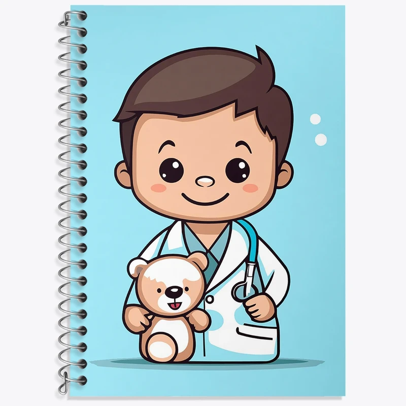 دفتر لغت 50 برگ خندالو طرح پزشک و پرستار کودکانه کد 36484