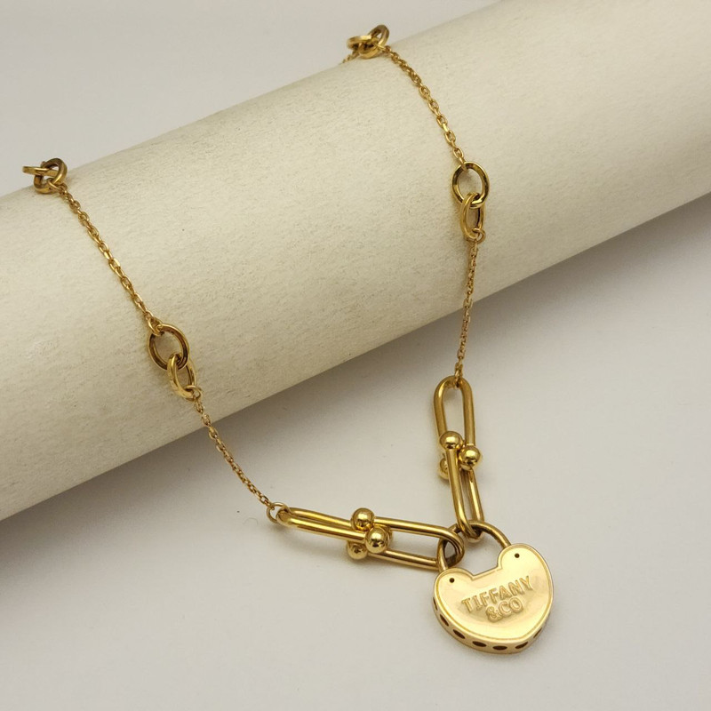 گردنبند طلا با طرح تیفانی 18 عیار زنانه گنجینه هنر خوش نشین مدل قلب کد G57