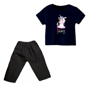 ست تی شرت و شلوارک دخترانه مدل یونیکورن کد ۵۰