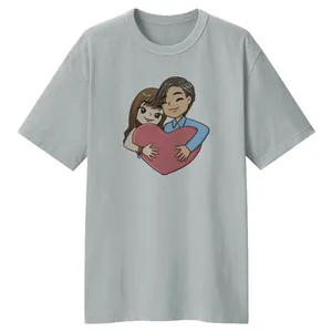 تی شرت لانگ آستین کوتاه زنانه مدل عاشقونه کد LL72 رنگ طوسی