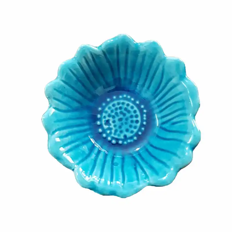 ظرف سفالی طرح گل آفتاب گردون