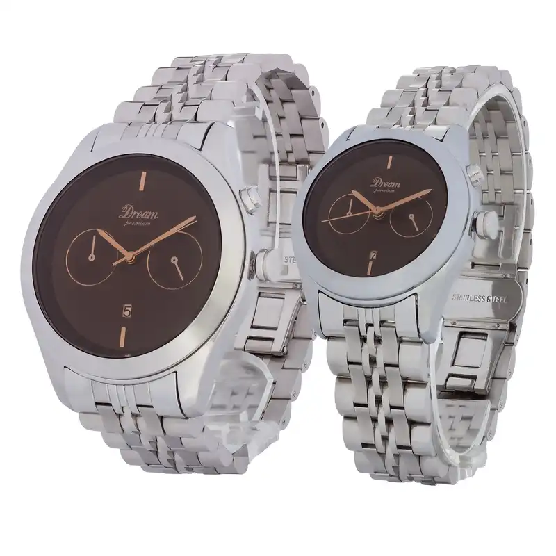 ست ساعت مچی عقربه ای زنانه و مردانه دریم مدل D2468Q-02 کد WS-05