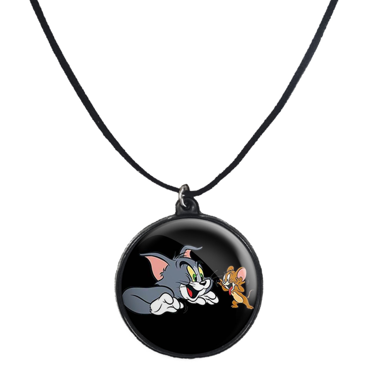 گردنبند پرمانه طرح تام و جری کد pmb.10720 مدل دو طرفه