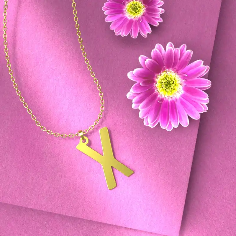 گردنبند طلا 18 عیار زنانه مدوپد مدل حرف X کد H3-1-1156