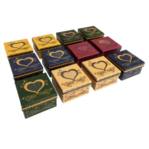 جعبه جواهرات مدل مربعی مقوایی اکلیل بسته 12 عددی