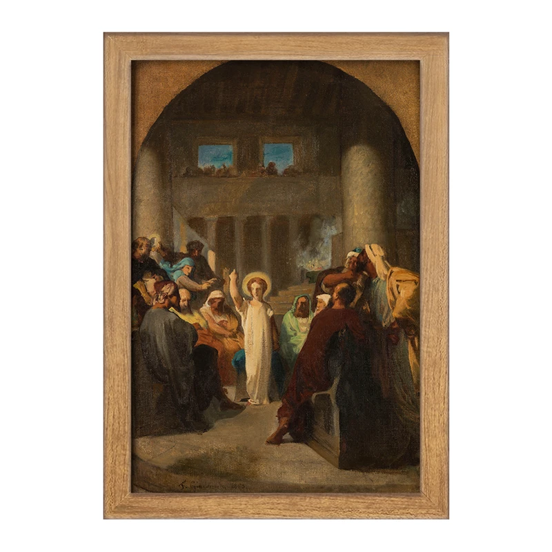 تابلو خندالو مدل نقاشی عیسی در میان پزشکان اثر فلیکس هانری جاکوموتی کد F12244