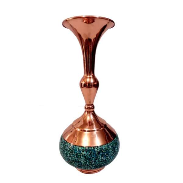گلدان فیروزه کوبی مدل شلغمی کد 1014