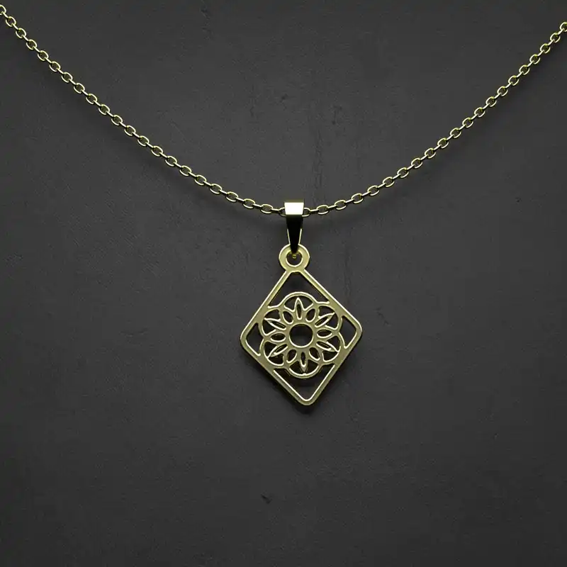 گردنبند طلا 18 عیار زنانه مدوپد مدل  طرح گل اسلیمی کد RR1057