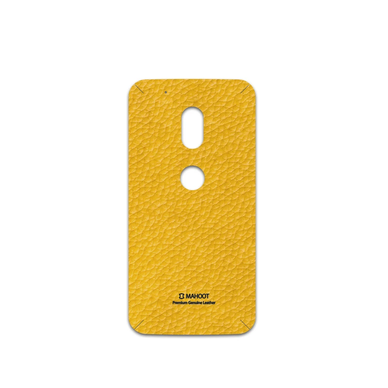 برچسب پوششی ماهوت مدل Mustard-Leather مناسب برای گوشی موبایل موتورولا Moto G4 Play