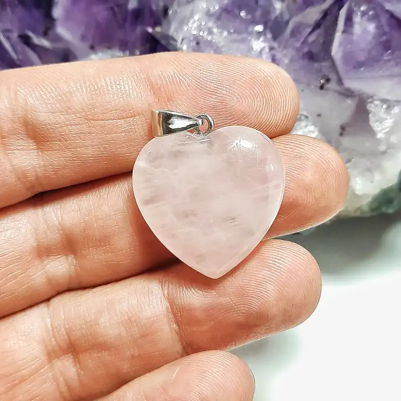 آویز گردنبند زنانه مدل رز کوارتز کد 010