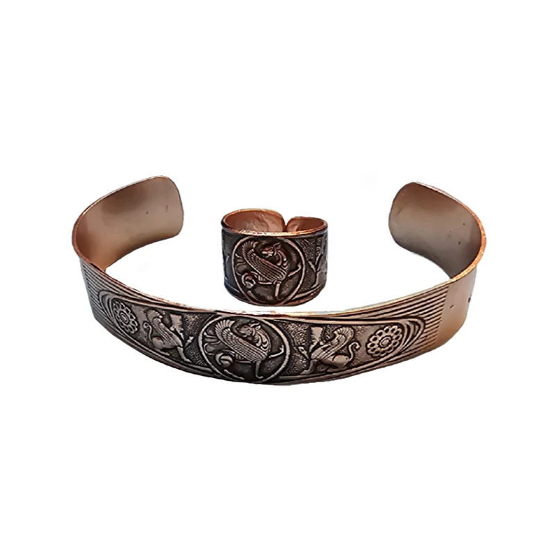  انگشتر و دستبند مردانه مدل سیاه قلم کد S084