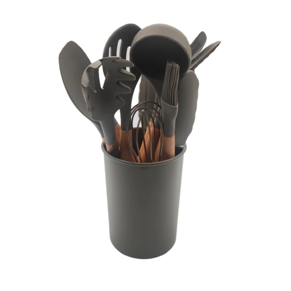 سرویس کفگیر و ملاقه 8 پارچه مدل silicone kitchen utensils