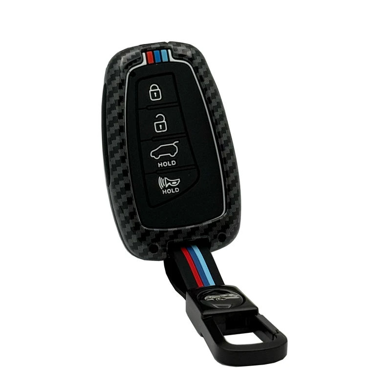 کاور ریموت و سوئیچ خودرو ام آر جی مدل A1061 طرح فلز کربن مناسب برای، هیوندای سانتافهnew