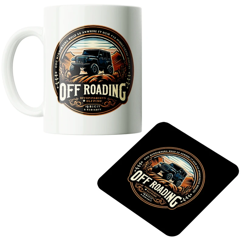 ماگ پاد آفرین مدل آفرود کد PZ042 به همراه زیرلیوانی