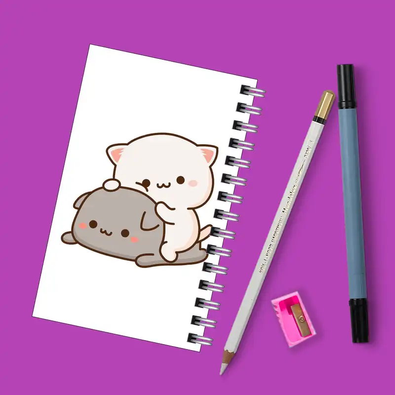 دفترچه یادداشت مدل to do list طرح دو گربه ی بیکار کد 5686709