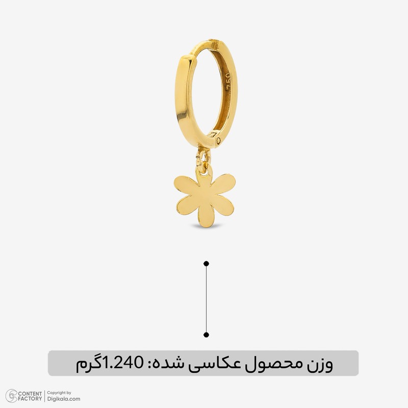 گوشواره حلقه‌ای طلا 18 عیار زنانه گالری طلا و جواهر هانی مدل em22 - 2