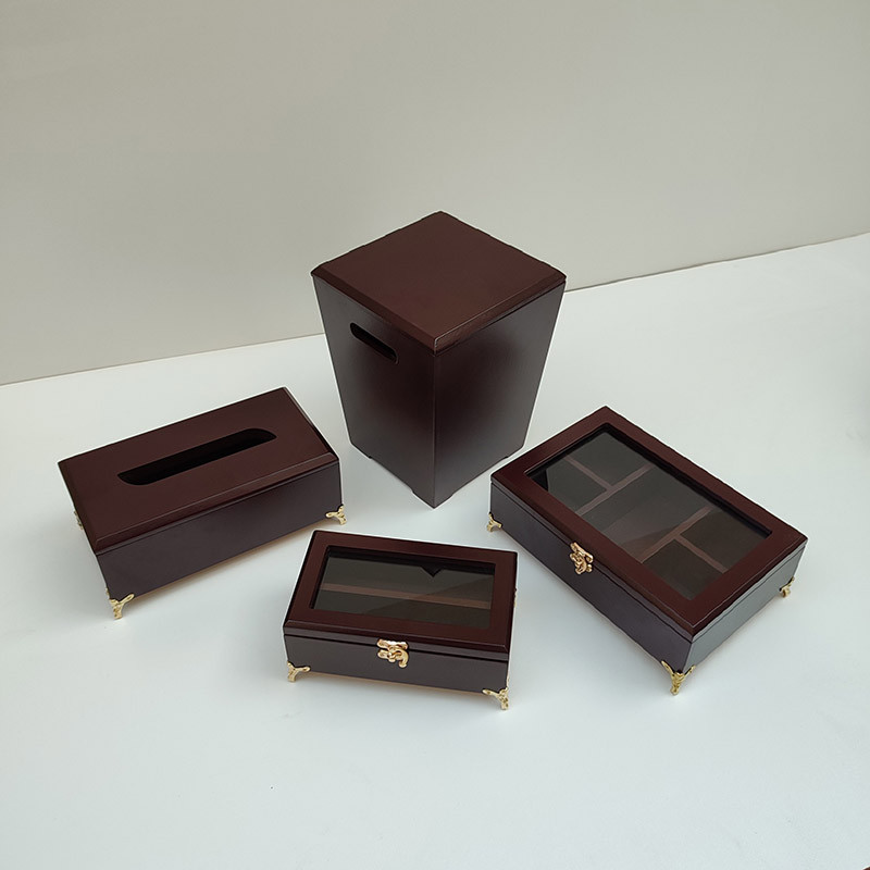 ست سطل و جای دستمال کد 4021 به همراه جعبه تی بگ و جاکاردی