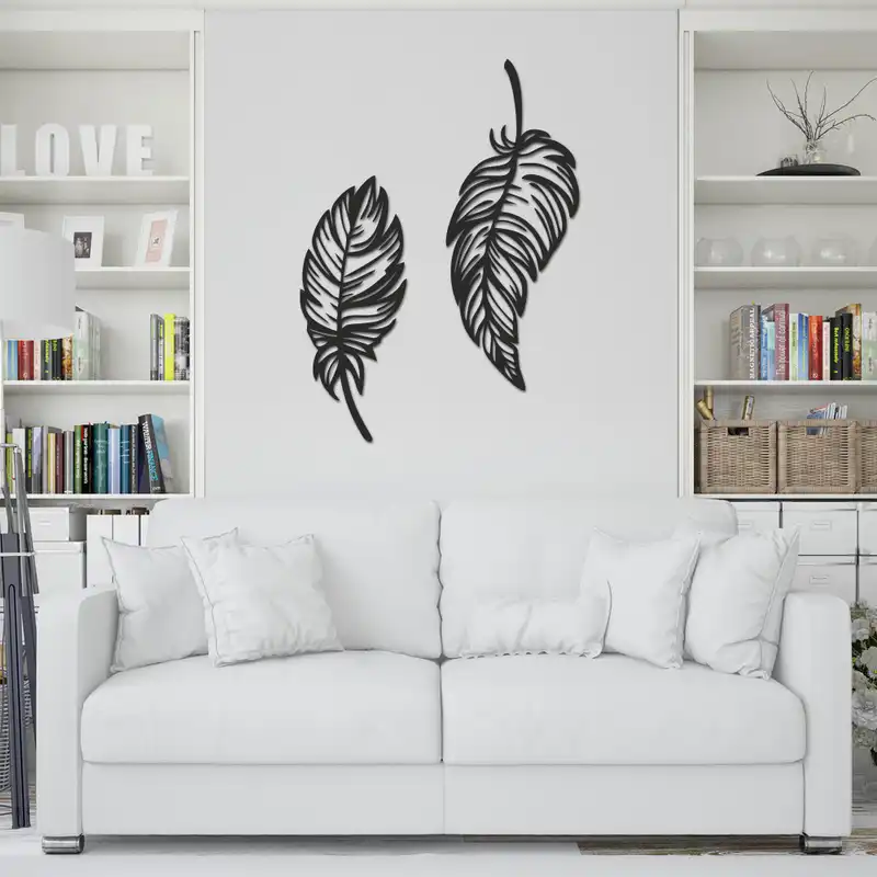 استیکر چوبی طرح برگ مجموعه ۲ عددی