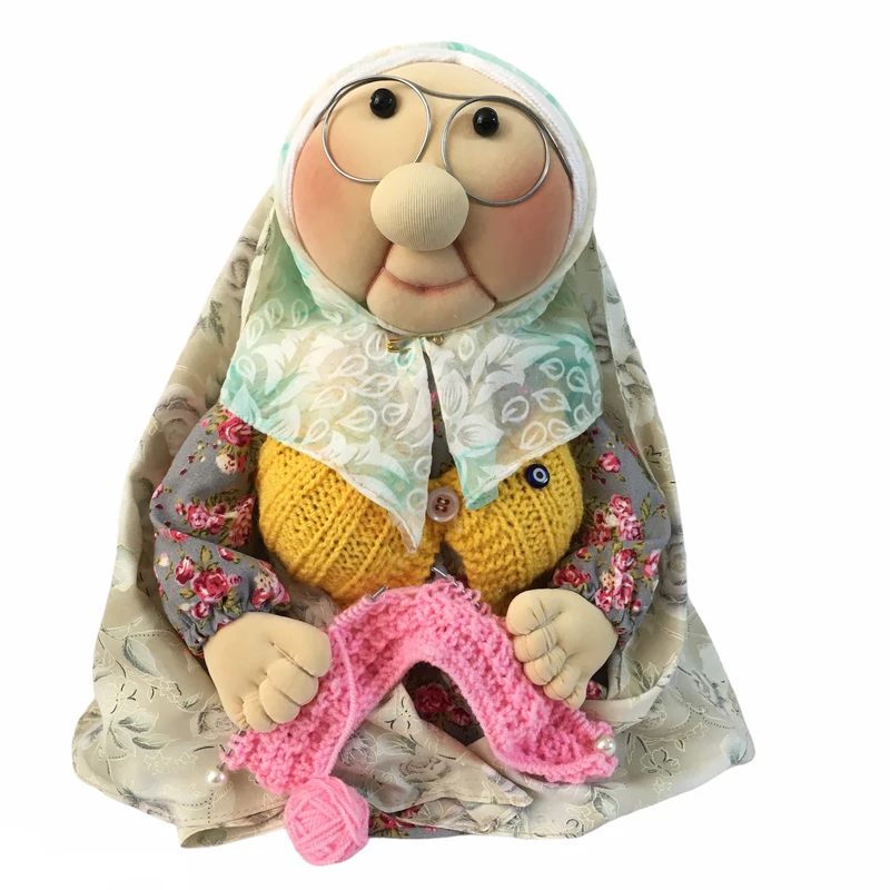 عروسک طرح مادربزرگ مدل ننه نقلى ارتفاع 25 سانتى متر