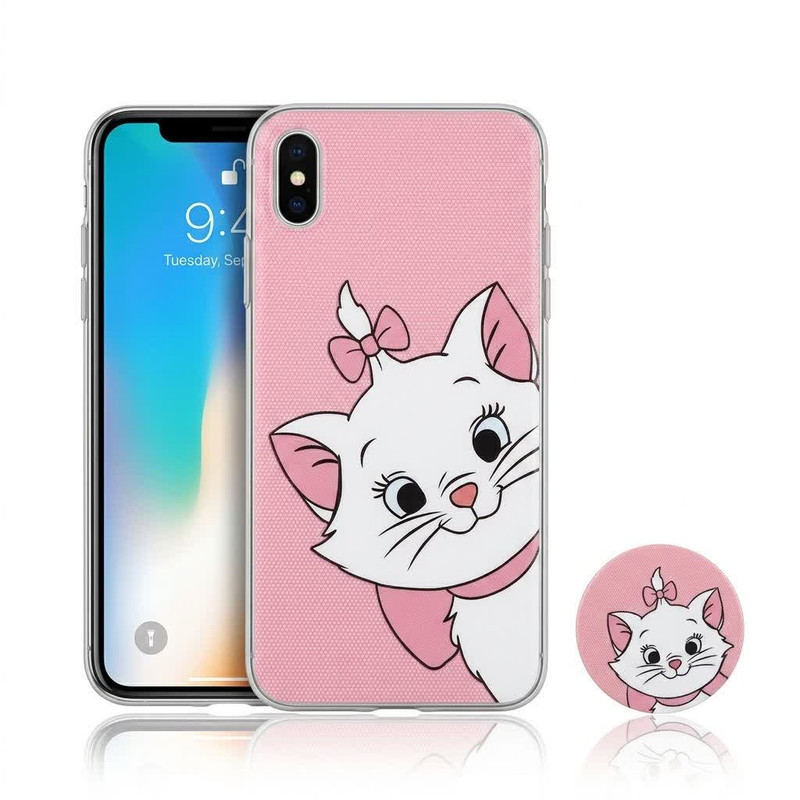 کاور مدل فانتزی طرح گربه کیوت مناسب برای گوشی موبایل اپل iPhone XsMax به همراه پاپ سوکت