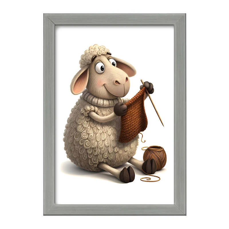 تابلو خندالو طرح گوسفند بافنده کد F8036