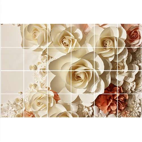  تایل سقفی آسمان مجازی طرح گلهای رز کد 3D1365-24 سایز 60x60 سانتی متر مجموعه 24 عددی 