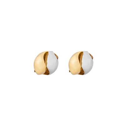 گوشواره میخی طلا 18 عیار زنانه کیا گالری مدل حلزونی کد EMR150