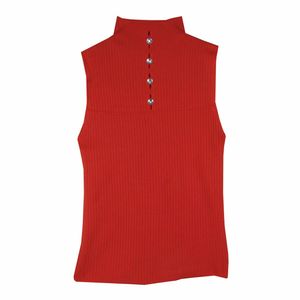 تاپ بافت زنانه مدل یقه سه سانت رنگ قرمز