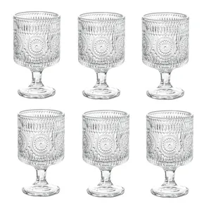 لیوان طرح پایه دار مدل خورشیدی برجسته کد 3630 1369n بسته شش عددی