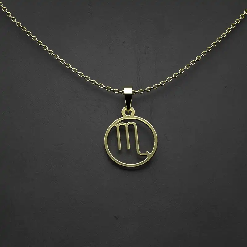 گردنبند طلا 18 عیار زنانه مدوپد مدل  طرح نماد یونانی کد RR1036