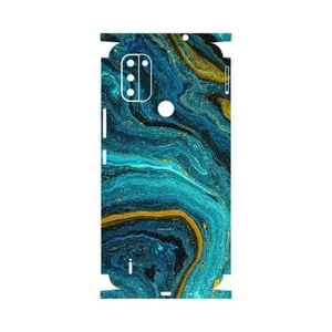 MAHOOT Turquoise marblewith golden streaks-FullSkin Cover Sticker for Nokia C31