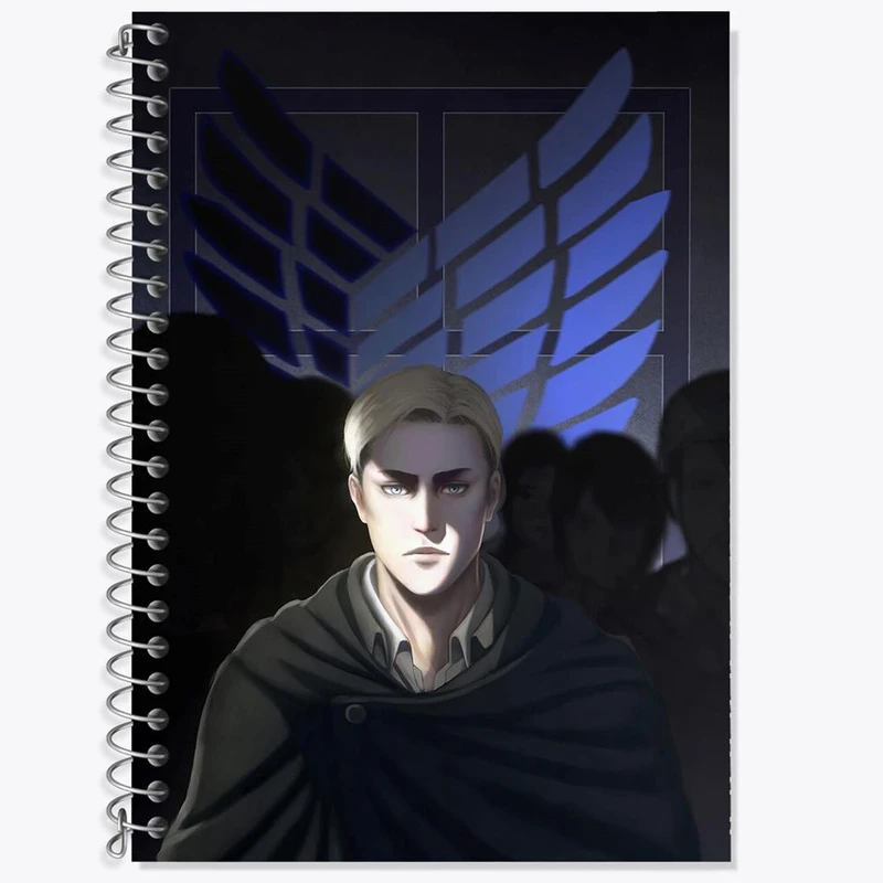 دفتر زبان 50 برگ خندالو مدل دو خط طرح اروین اسمیت انیمه اتک آن تایتان Attack on Titan کد 11037