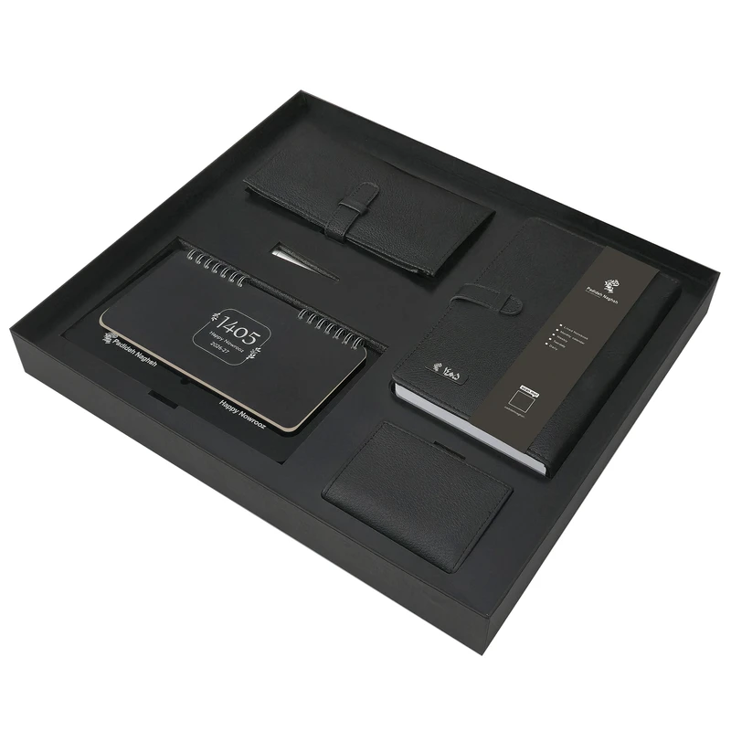 ست مدیریتی سال 1405 پدیده نقش مدل چرمی بسته 4 عددی