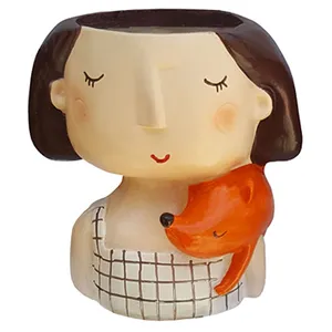 گلدان دنیا دکوری سرمد مدل دختر کد 2084