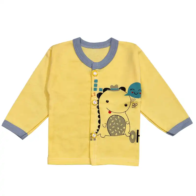 ست شومیز و شلوار نوزادی مدل دایناسور کد 3699 رنگ زرد