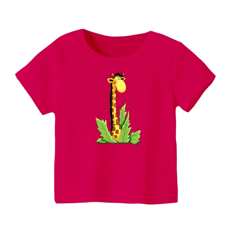 تی شرت آستین کوتاه بچگانه مدل زرافه کد ۲۲