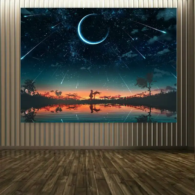 پوستر دیواری طرح دختر و ماه کد FP10117