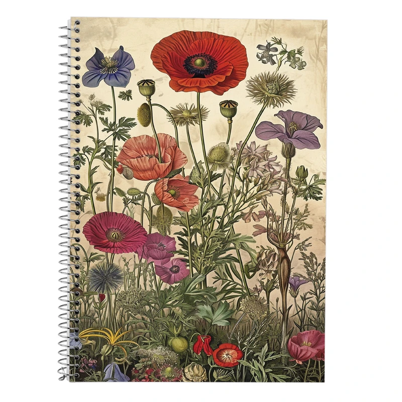 دفتر زبان 50 برگ مدوپد مدل سه خط طرح گل کد DF13870