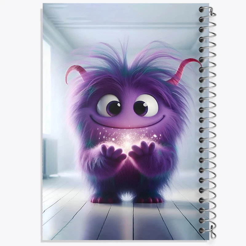 دفتر ژورنال نویسی 50 برگ خندالو مدل نقطه ای طرح هیولای کیوت کد F6419