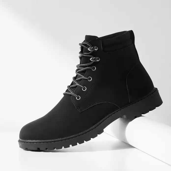 نیم بوت مردانه مکس مدل Textured Ankle with Lace-Up Closure