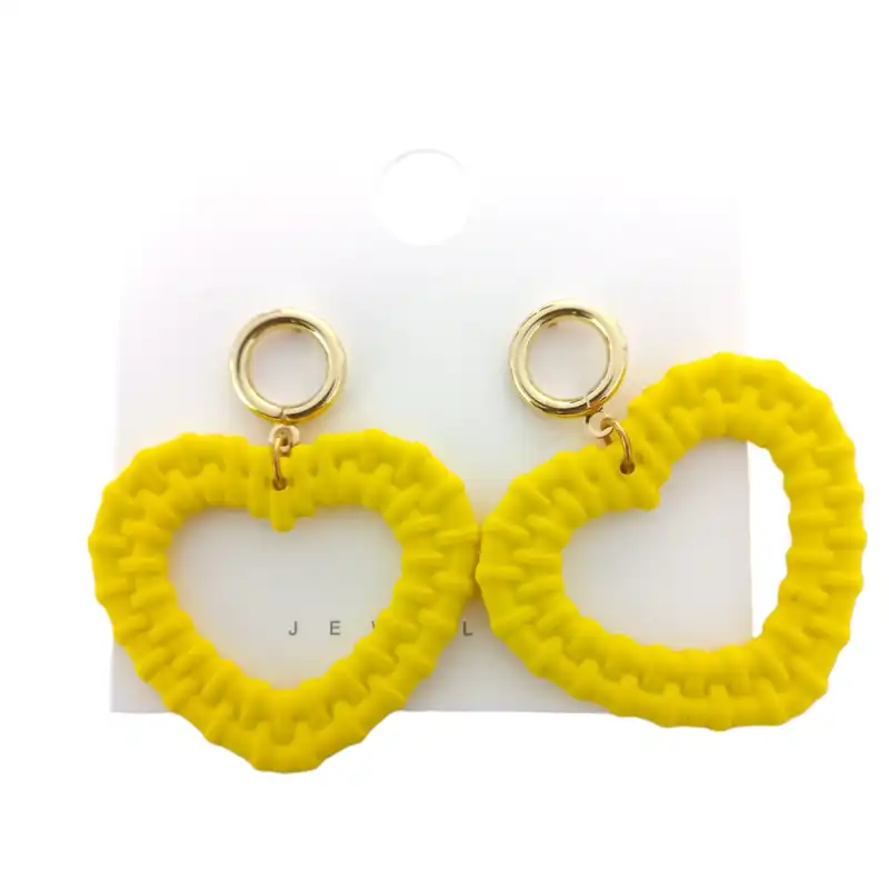 گوشواره زنانه مدل قلب حصیری