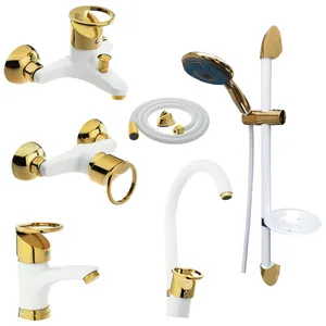 ست شیرآلات فراست پویا مدل تیدا عصایی ST به همراه شلنگ توالت و دوش حمام